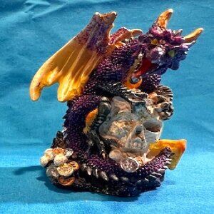 Purple Miniature Dragon Figurine 3 1/2" tall Purple Medieval Fantasy 0154-PDK95